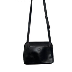 Lodi’s Black Leather Business Zip Around  crossbody